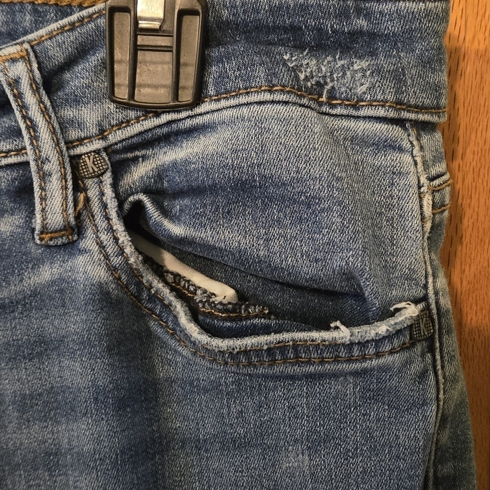 Kut from the Kloth Catherine Boyfriend Distressed Midrise Blue Jeans Women's 10 - Picture 5 of 16
